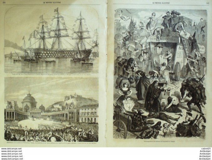 Le Monde illustré 1862 n°266 Géorgie fort Pulaski Italie Naples Victor Emmannuel