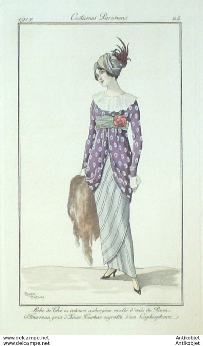 Broders Roger  Pochoir Mode Art Deco n°  24-1912 Journal des Dames