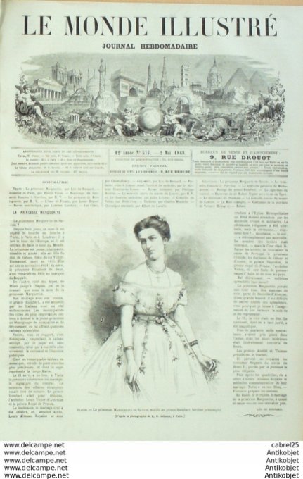 Le Monde illustré 1867 n°577 Italie Turin Algérie Mostaganem Ethiopie Espagne Valence Abyssinie