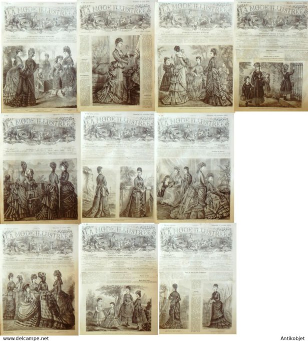 Mode illustree  1875 Lot de 10 journaux