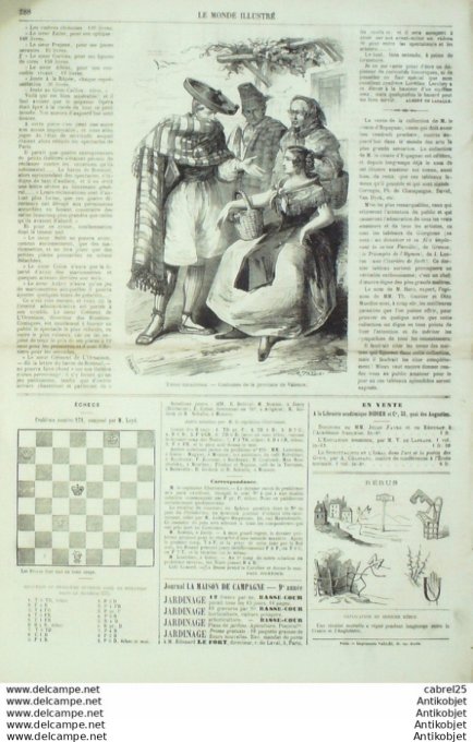 Le Monde illustré 1867 n°577 Italie Turin Algérie Mostaganem Ethiopie Espagne Valence Abyssinie
