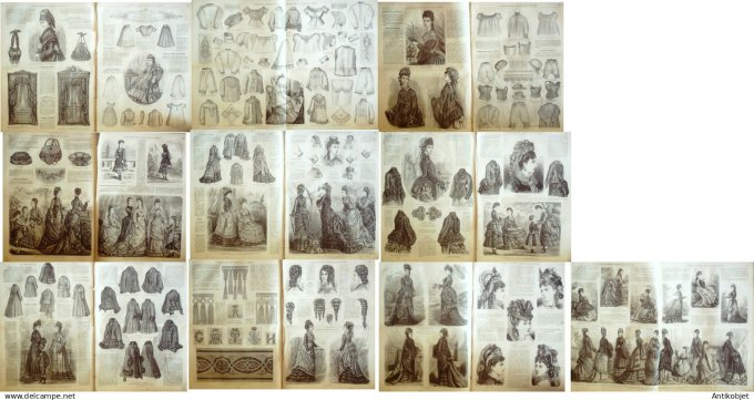 Mode illustree  1875 Lot de 10 journaux