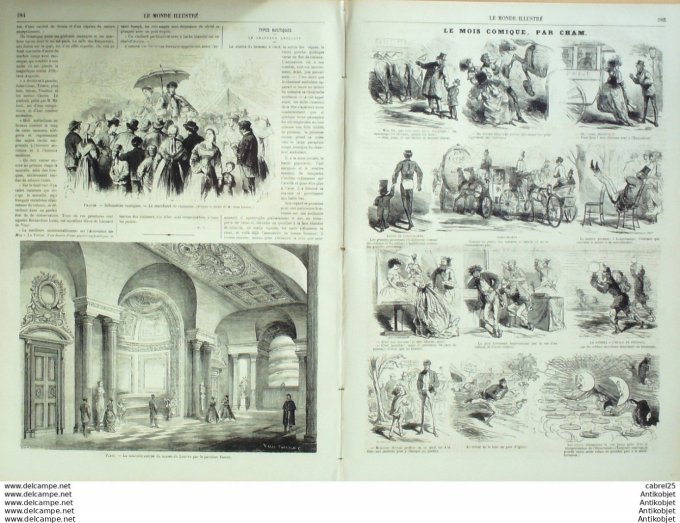 Le Monde illustré 1867 n°577 Italie Turin Algérie Mostaganem Ethiopie Espagne Valence Abyssinie