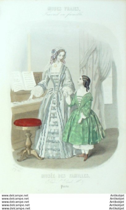 Gravure Mode Musee des familles 1851 #  3 (Old fashion plate)