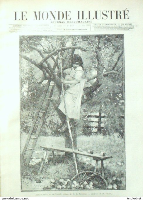 Le Monde illustré 1892 n°1839 Dahomey Cotonou roi Behanzin Hongrie Budapest Blaye (33) Petrolea.