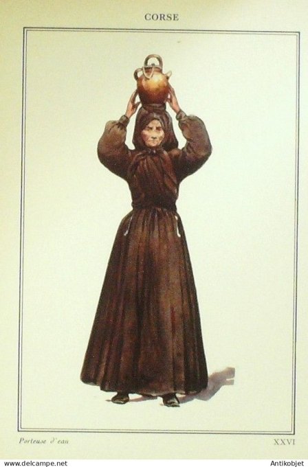 Corse (20) Porteuse d"eau signé Dauzais XIXème