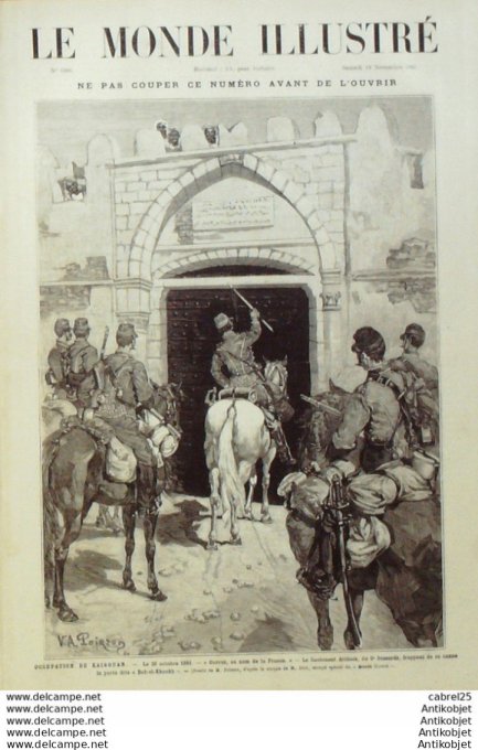 Le Monde illustré 1881 n°1286 Tunisie Kairouan Bab El Khoukh Mosquée Sidi Oska