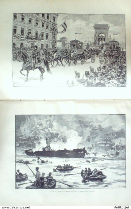 Le Monde illustré 1892 n°1839 Dahomey Cotonou roi Behanzin Hongrie Budapest Blaye (33) Petrolea.