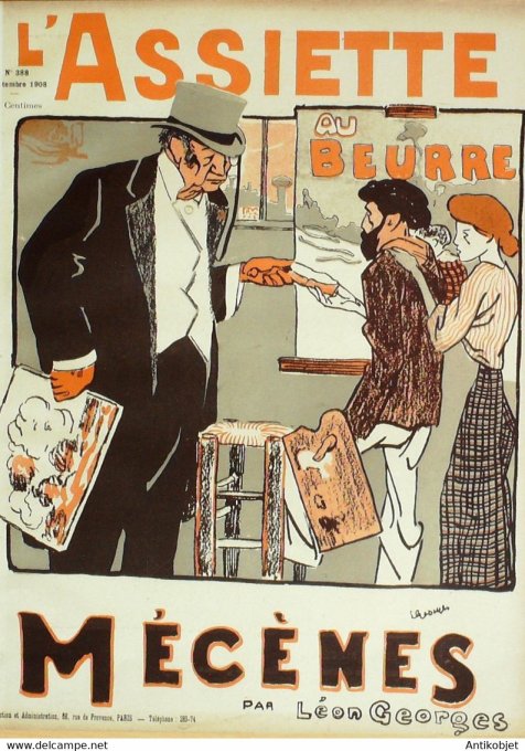 L'Assiette au beurre 1908 # 388 Mécènes Georges Léon