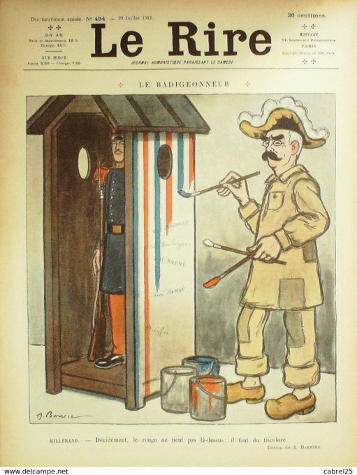 Le Rire 1912 n°494 Barrère Pierlis Brunner Florès Genty Radiguet Léonnec Laborde Vallée