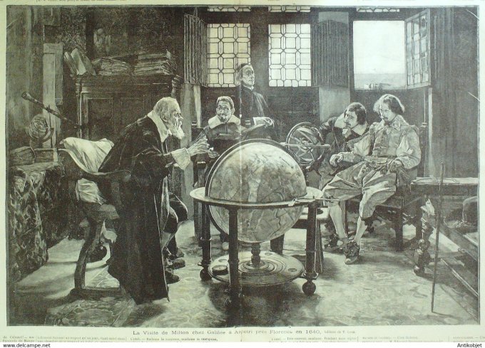 Soleil du Dimanche 1894 n°50 Marchand de marrons Italie Arcetri Milton Galilée