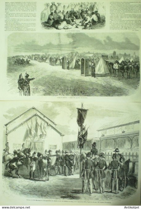 Le Monde illustré 1857 n° 24 Mourmelon (51) Belleville Châlons (51) Italie Rome