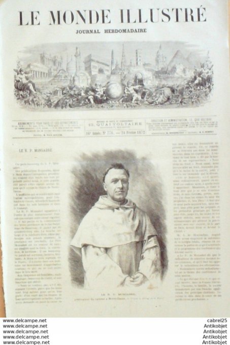 Le Monde illustré 1872 n°776 Belgique Anvers Italie Turin Venise Inde Minlud Angleterre Trafalgar Sq
