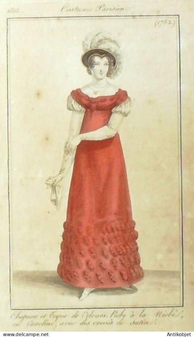 Costume Parisien 1818 # 1782 Robe à la niobé en casoline