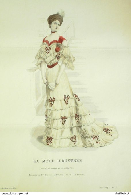 Gravure Mode illustree 1904 # 19 (Old Fashion plate) RARE