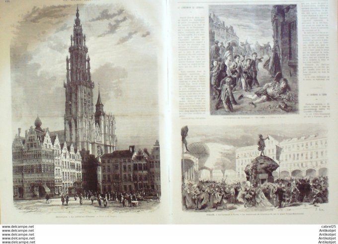 Le Monde illustré 1872 n°776 Belgique Anvers Italie Turin Venise Inde Minlud Angleterre Trafalgar Sq