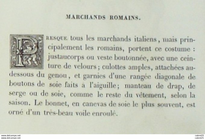 Italie ROME Marchande romain 1859