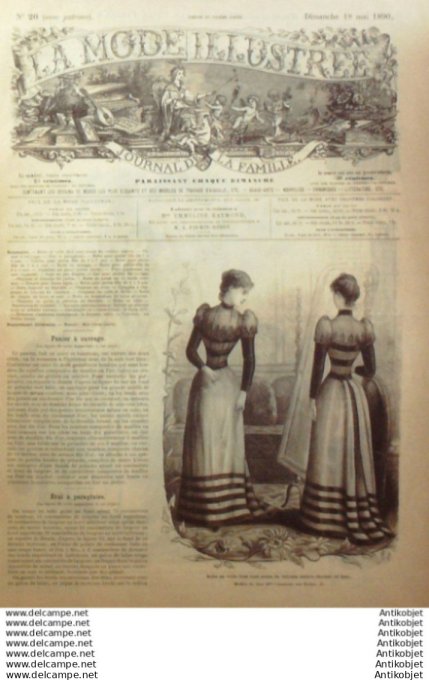 Journal + Patron Mode illustrée  1890 # 20 avec son Patron