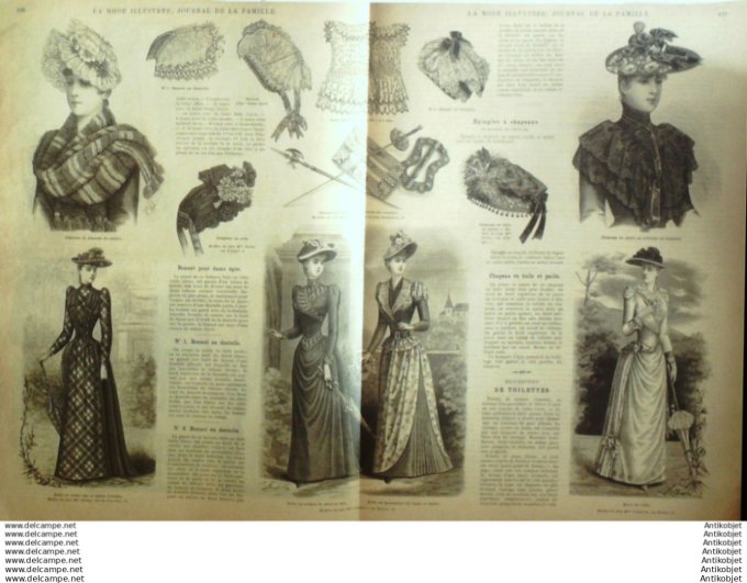 Journal + Patron Mode illustrée  1890 # 20 avec son Patron