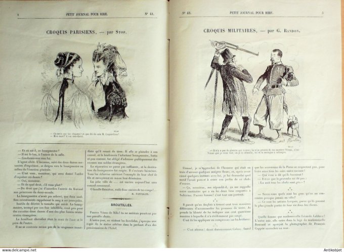 Petit journal pour Rire 1868 #   43 Le Public des Cafes-concerts Grevin