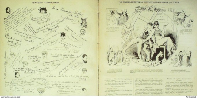 La Caricature 1880 #  18 Coulisses costumes des pillules du Diable Draner Robida Philippon Daumier