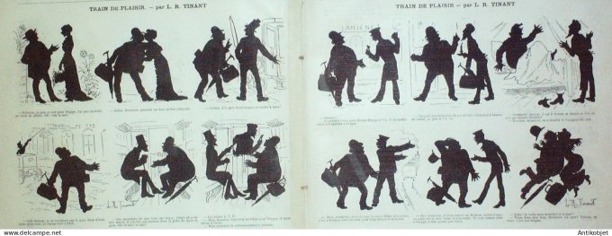 La Caricature 1882 #139 Aux Pyrénées Draner Trock Train de plaisir Tinant