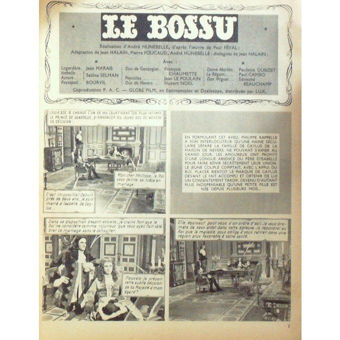 Le Bossu (Roman Photo) Jean Marais Sabina Selman Marcello Mastrioanni
