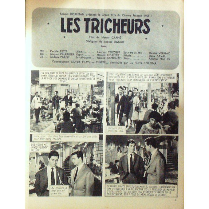 Roman photo-LES TRICHEURS PASCALE PETIT LAURENT TERZIEFF CORNEL WILDE