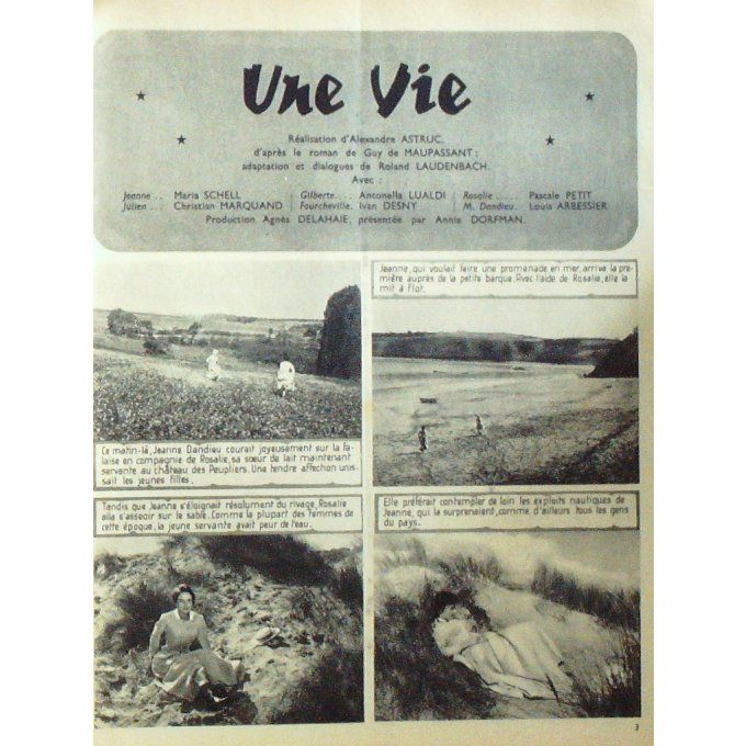 Une Vie (Roman Photo) Maria Schell Petit Vittorio De Sica Marquand