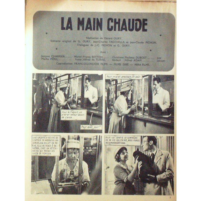 La Main Chaude (Roman Photo) Macha Meril Jacques Charrier Tino Rossi Joan Crawford 1960