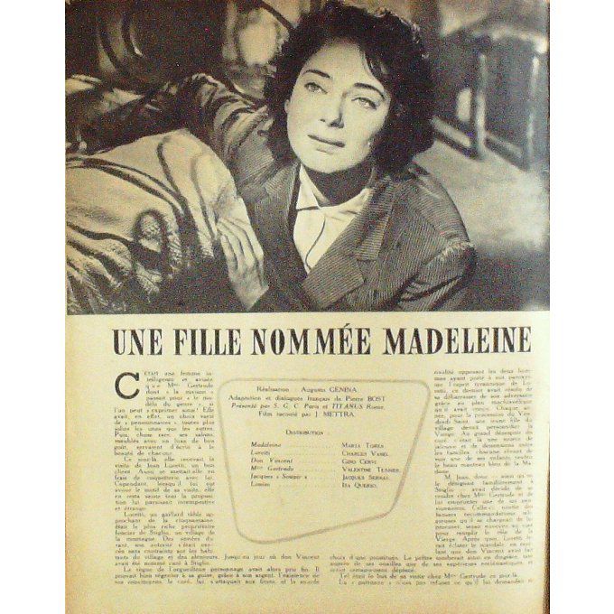 Une Fille Nommee Madeleine (Roman Photo) Vanel Marta Torex Gino Servi Mariano