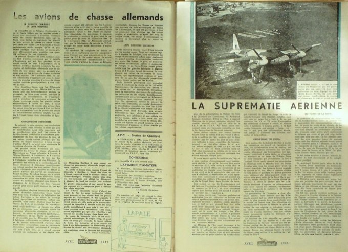 L'Aéronef 1945 # 3 Caster grades RAF Auto-Stable Biplace tourisme Cricri-Salmson Plan Potez 63