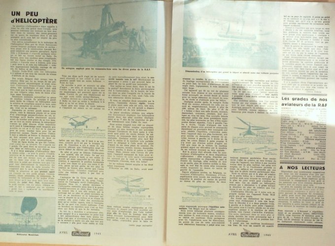 L'Aéronef 1945 # 3 Caster grades RAF Auto-Stable Biplace tourisme Cricri-Salmson Plan Potez 63
