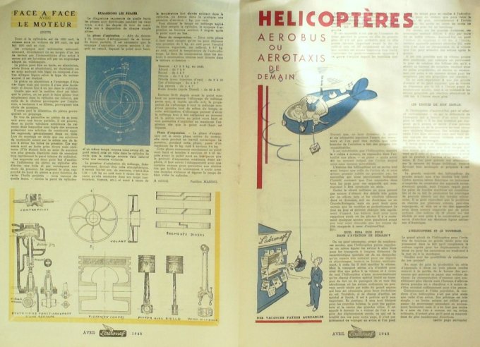 L'Aéronef 1945 # 3 Caster grades RAF Auto-Stable Biplace tourisme Cricri-Salmson Plan Potez 63