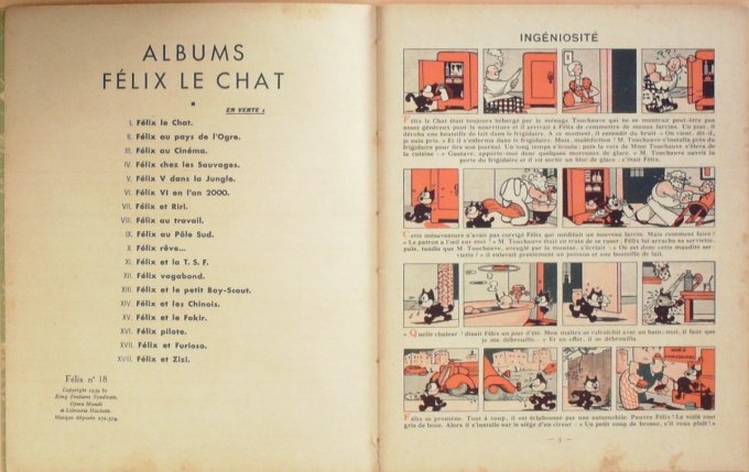 Bd FELIX le CHAT et ZIZI (Hachette Sullivan Pat)-1939-Eo