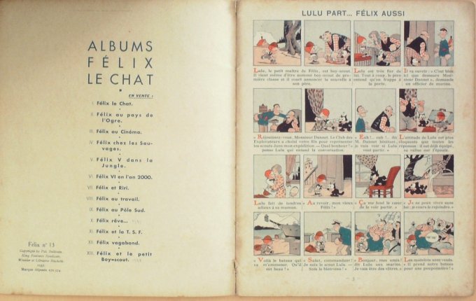Bd FELIX le CHAT et le petit BOY-SCOUT (Hachette Sullivan Pat)-1937-Eo
