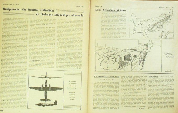 Aviation 1946 #  1 Radar Cockpits, Mustang P82 Avro York Hélicoptères de guerre Bombe Atomique