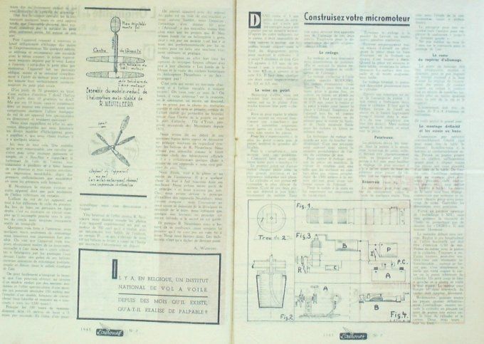L'Aéronef 1945 # 7 P.47 chasseur bombardier hélicoptÃ¨re René Neuteleers