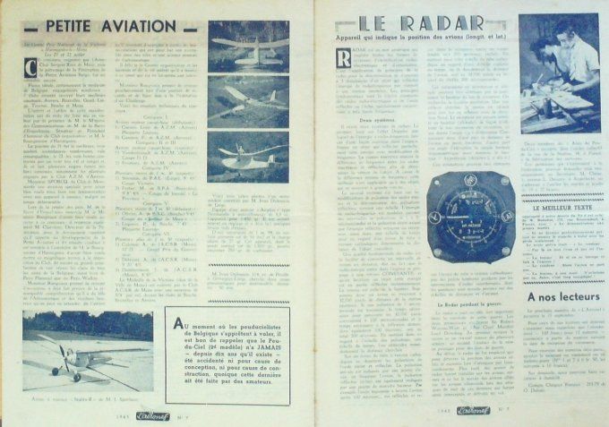 L'Aéronef 1945 # 7 P.47 chasseur bombardier hélicoptÃ¨re René Neuteleers