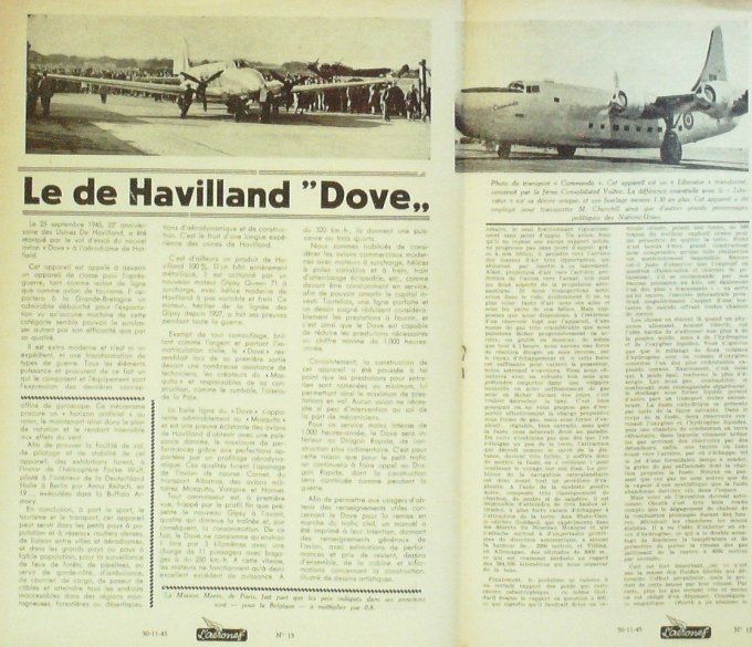 L'Aéronef 1945 # 13 hélicoptÃ¨re Bell Havilland Dove