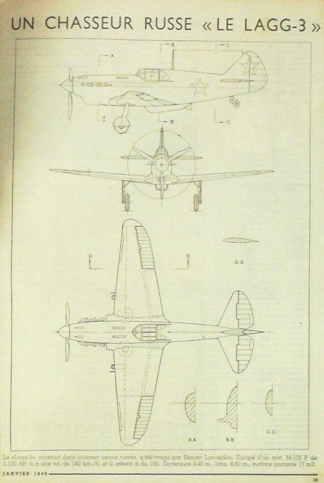 L'Aéronef 1946 # 17 Havilland Goblin Moana diesel Lagg-3 plan
