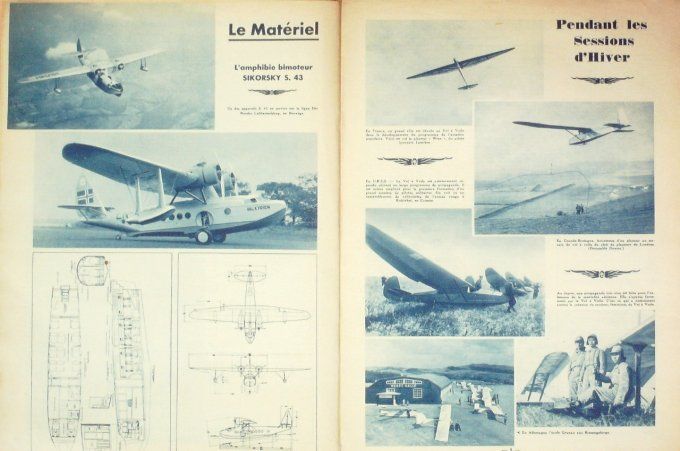 L'aviation belge 1937 # 204 urnelli Ub14 Sikorsky S43 Year Book