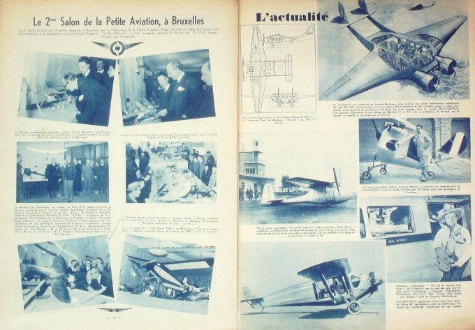L'aviation belge 1937 # 204 urnelli Ub14 Sikorsky S43 Year Book