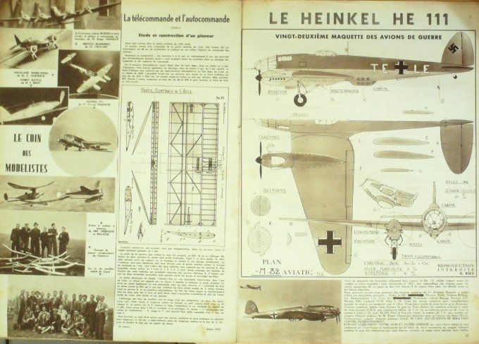 L'aviation illustrée 1943 #  1 Heinkel He 111 Pou du ciel hydravion SE 200