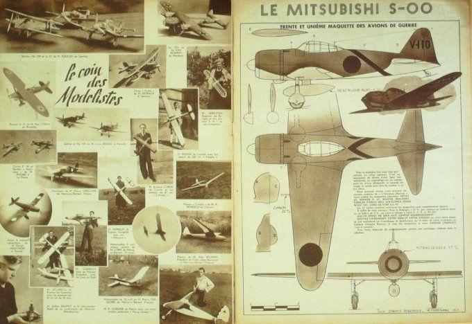 L'aviation illustrée 1943 # 10 caudron C4 Starck 20 Neseler Mitsucishi S-00 