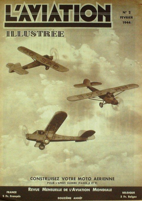 L'aviation illustrée 1944 # 2 Sab 140 Messerschmitt 109 F Autogire