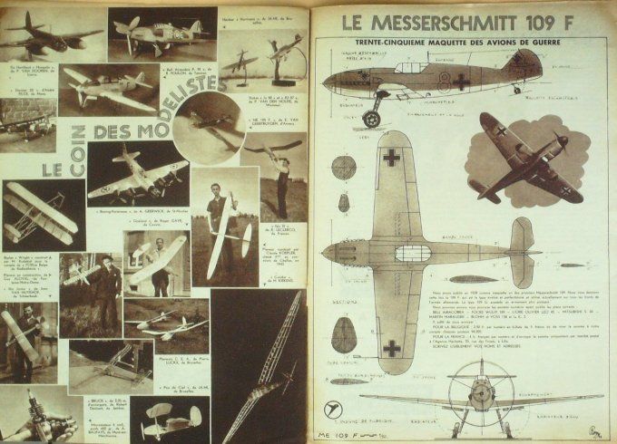 L'aviation illustrée 1944 # 2 Sab 140 Messerschmitt 109 F Autogire
