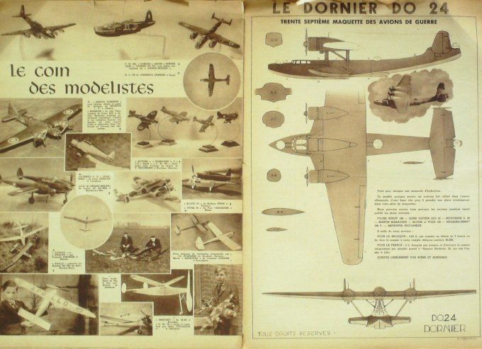 L'aviation illustrée 1944 # 4 Heinkel 112U Dornier Do 24 Pou du ciel H M 19