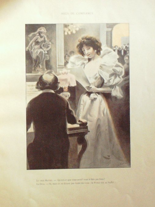 FEMMES de THEATRE-Illustration BAC Ferdinand (texte GUILBERT Yvette) 1896-INEDIT