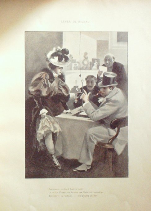 FEMMES de THEATRE-Illustration BAC Ferdinand (texte GUILBERT Yvette) 1896-INEDIT